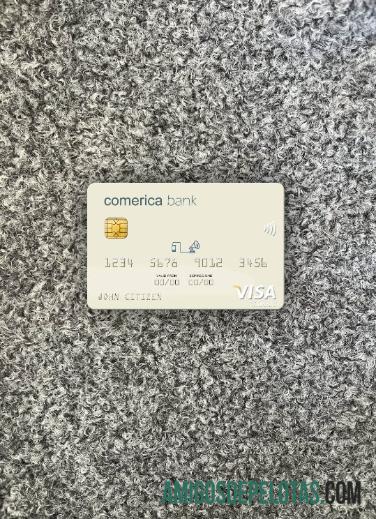 Cartão Visa do Banco Comerica dos EUA Photolook Front exemplo